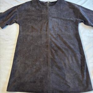 HYFVE Grey Suede T-Shirt Dress | Zip Detail | Women’s Size Large